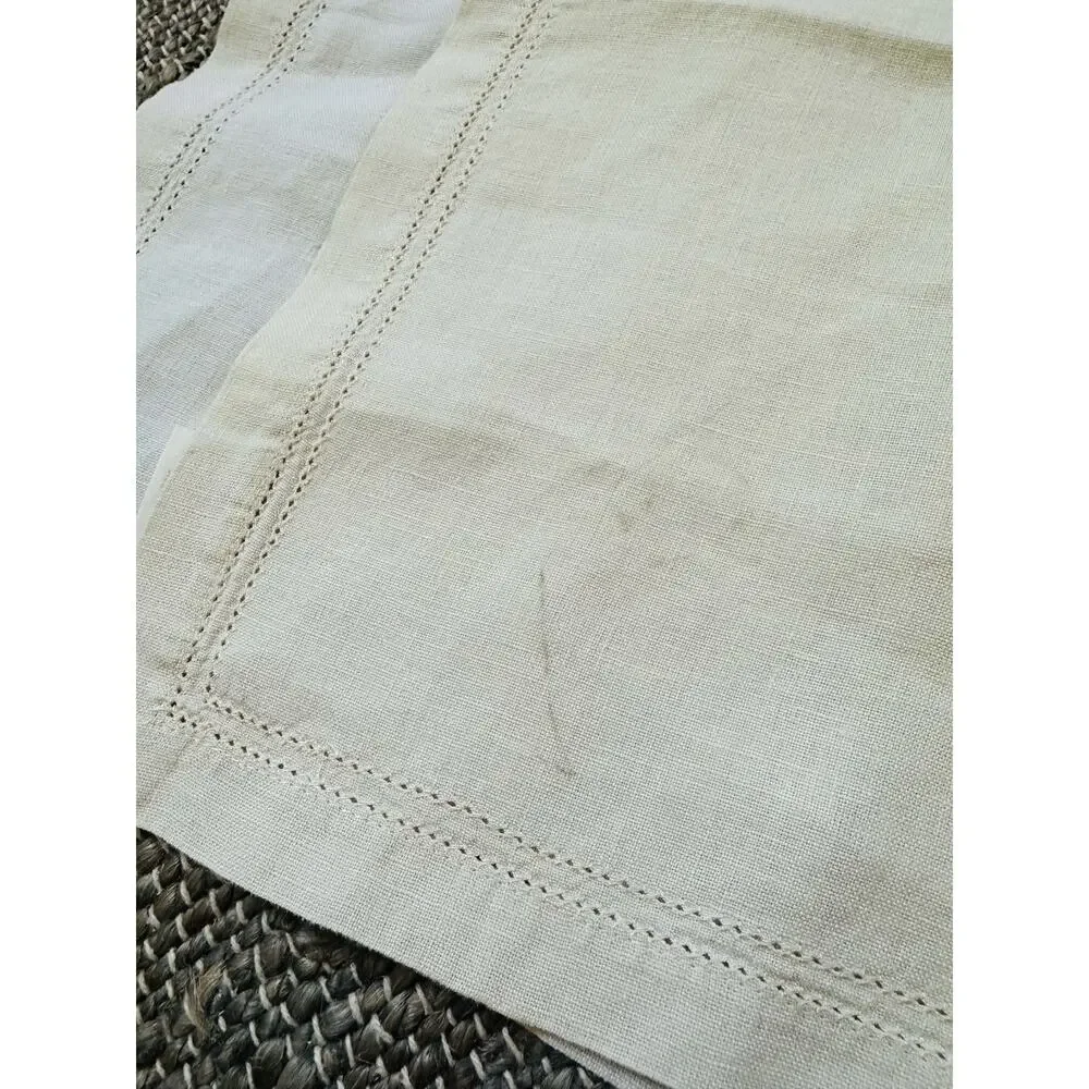 Williams Sonoma Linen Napkins Square Dinner set of 8 beige 21”